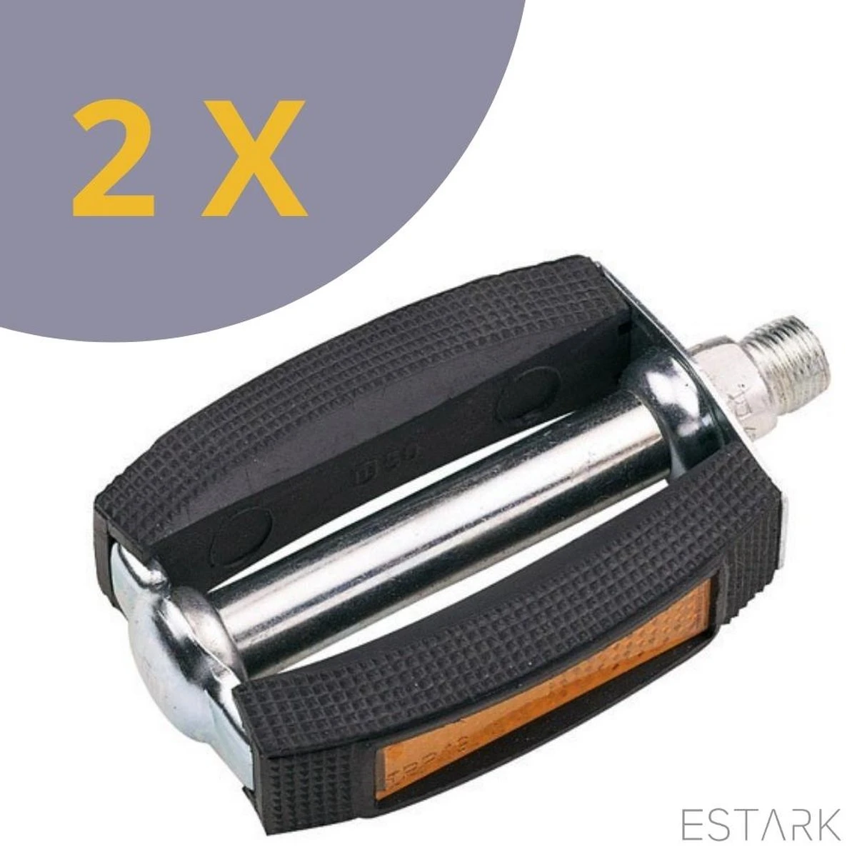 ESTARK® Klassieke Fietspedalen - Set Van Twee - Anti-Slip Fietspedalen Set Met Reflectoren - Pedaal Zwart Zilver - Fiets Pedalen Trappers Fiets Pedaal - Fietstrappers - Losse Trappers - 2 STUKS - Pedalen 5 ESTARK® Klassieke Fietspedalen - Set Van Twee - Anti-Slip Fietspedalen Set Met Reflectoren - Pedaal Zwart Zilver - Fiets Pedalen Trappers Fiets Pedaal - Fietstrappers - Losse Trappers - 2 STUKS - Pedalen - Afbeelding 3