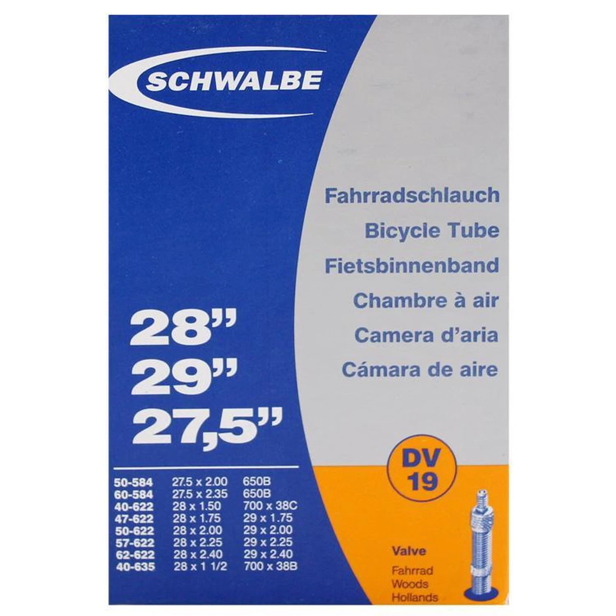 Schwalbe Binnenband 27.5/29 X 1.50/2.40 (40/62-584/635) Dv 40 Mm 4 Schwalbe Binnenband 27.5/29 X 1.50/2.40 (40/62-584/635) Dv 40 Mm - Afbeelding 2