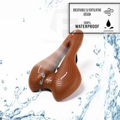 Voltano Sport Trekking Fietszadel - Comfortabel Gel Zadel - Met Uitsparing - Inclusief Zadelstrop - 100% Waterdicht - Unisex - Bruin -Fietsenwinkel 1200x1200 955