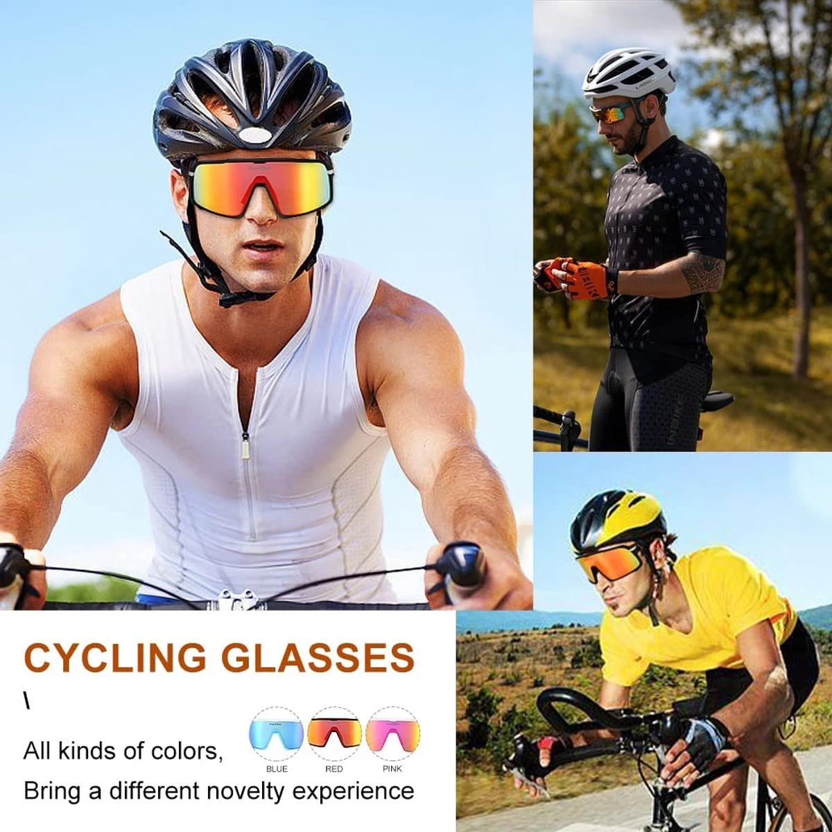 DOWO® - Fietsbrillen - Sportbrillen - Professionele Fietsbril - Lichtgewicht Racefiets 9 DOWO® - Fietsbrillen - Sportbrillen - Professionele Fietsbril - Lichtgewicht Racefiets - Afbeelding 7