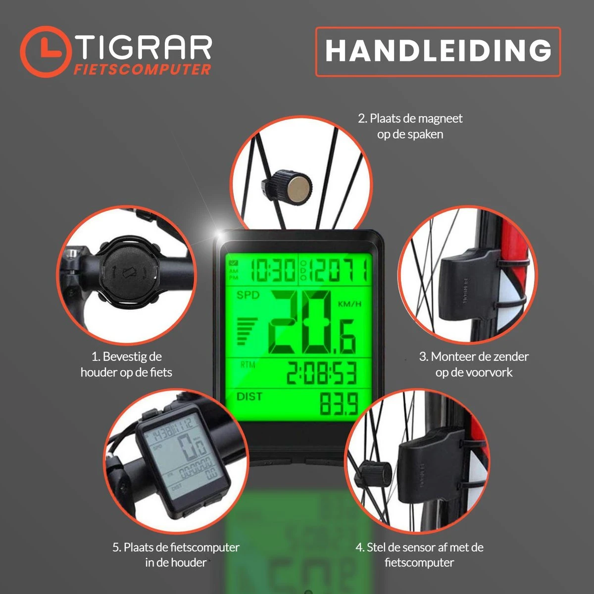 Kilometerteller Fiets - Fietscomputer Draadloos - KM Teller Fiets - Waterdicht Met 17 Functies Snelheidsmeter 8 Kilometerteller Fiets - Fietscomputer Draadloos - KM Teller Fiets - Waterdicht Met 17 Functies Snelheidsmeter - Afbeelding 6