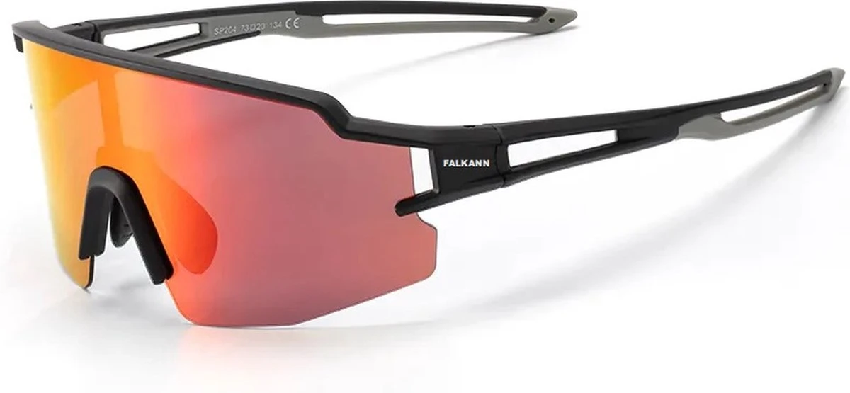 Falkann Air - Fietsbril / Sportbril Set Met Gepolariseerde Lens - Zwart/Grijs 3 Falkann Air - Fietsbril / Sportbril Set Met Gepolariseerde Lens - Zwart/Grijs