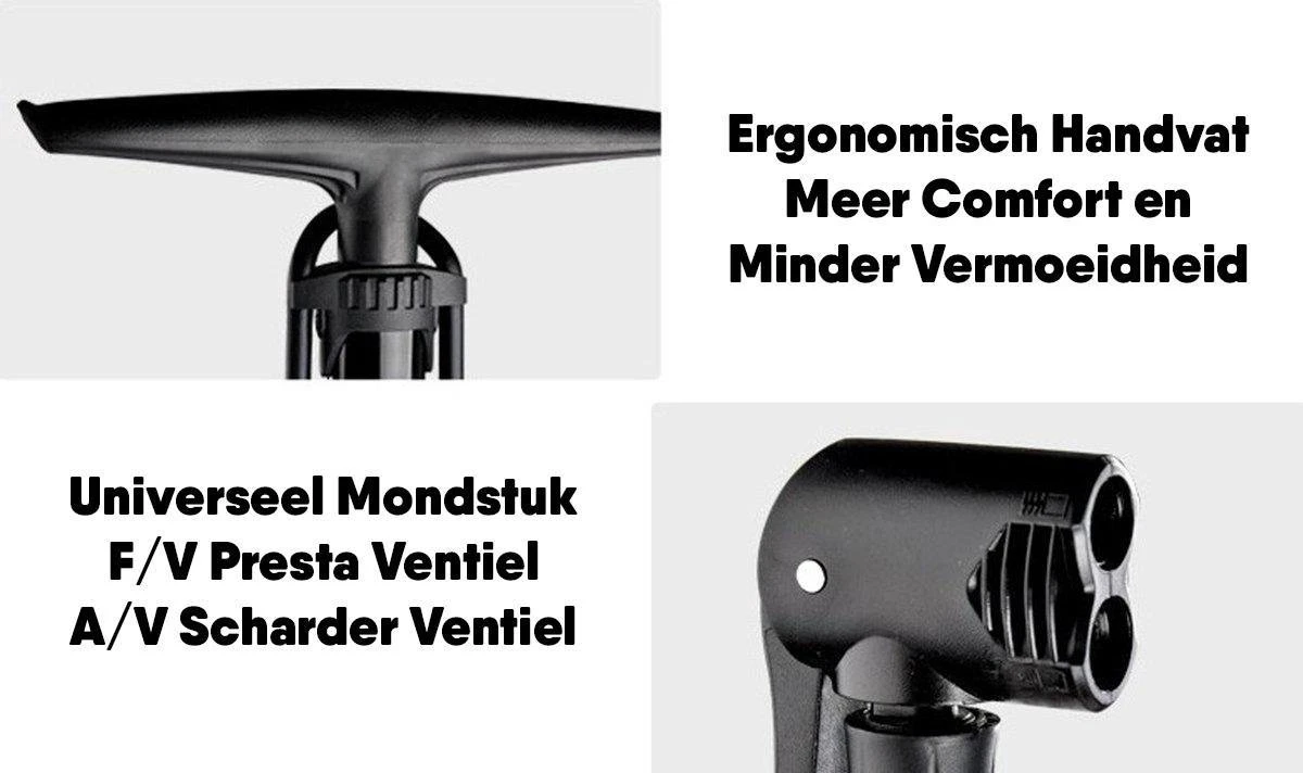 Matzwarte Fietspomp Met Drukmeter én Extra Ventielen - Multifunctioneel Mondstuk – Schrader En Presta – Aluminium Lichtgewicht Vloerpomp – Ballenpomp/ Scooterpomp/ Autobandenpomp 13 Matzwarte Fietspomp Met Drukmeter én Extra Ventielen - Multifunctioneel Mondstuk – Schrader En Presta – Aluminium Lichtgewicht Vloerpomp – Ballenpomp/ Scooterpomp/ Autobandenpomp - Afbeelding 11