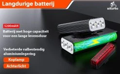 BikePro LED Fietsverlichting Set - Voorlicht En Achterlicht - USB Oplaadbaar - Fietslamp - Koplamp Fiets - Fietslampjes - Fietslichten -Fietsenwinkel 1200x741