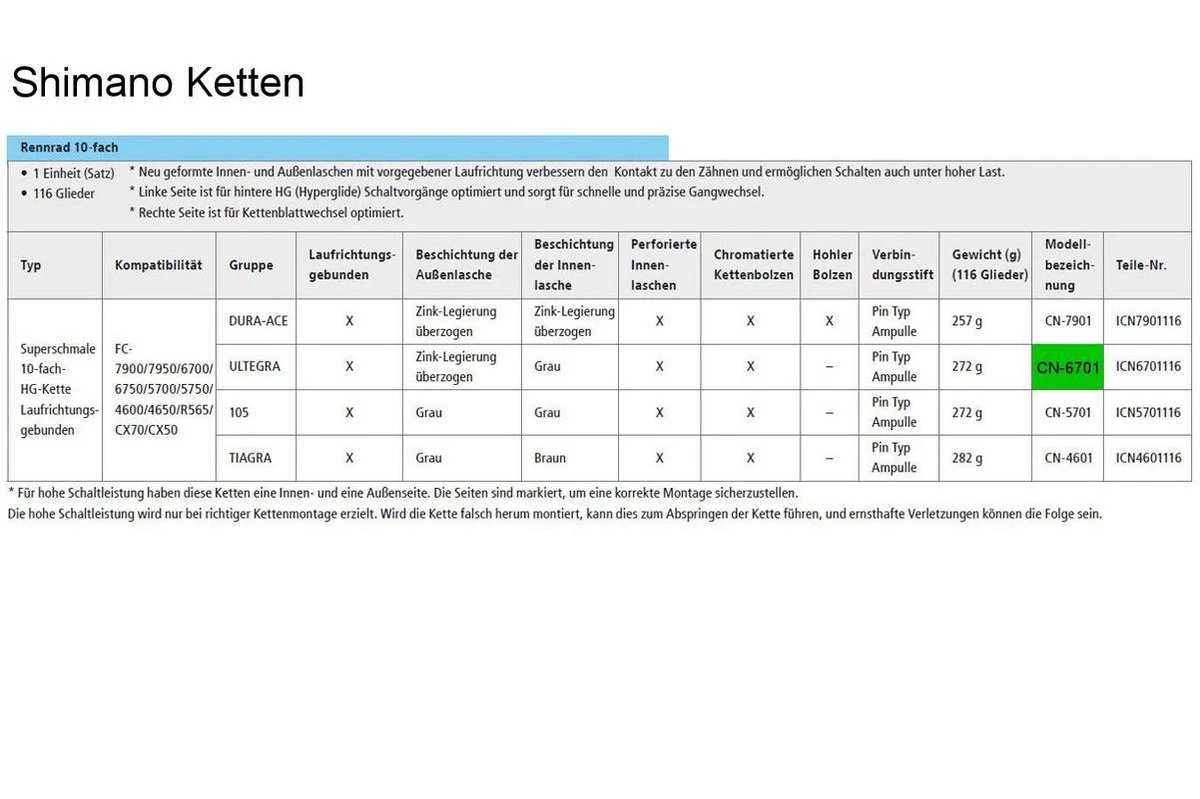 Ketting 10 Speed Shimano CN6701 Dura Ace/Ultegra/105 - 116 Schakels 6 Ketting 10 Speed Shimano CN6701 Dura Ace/Ultegra/105 - 116 Schakels - Afbeelding 4