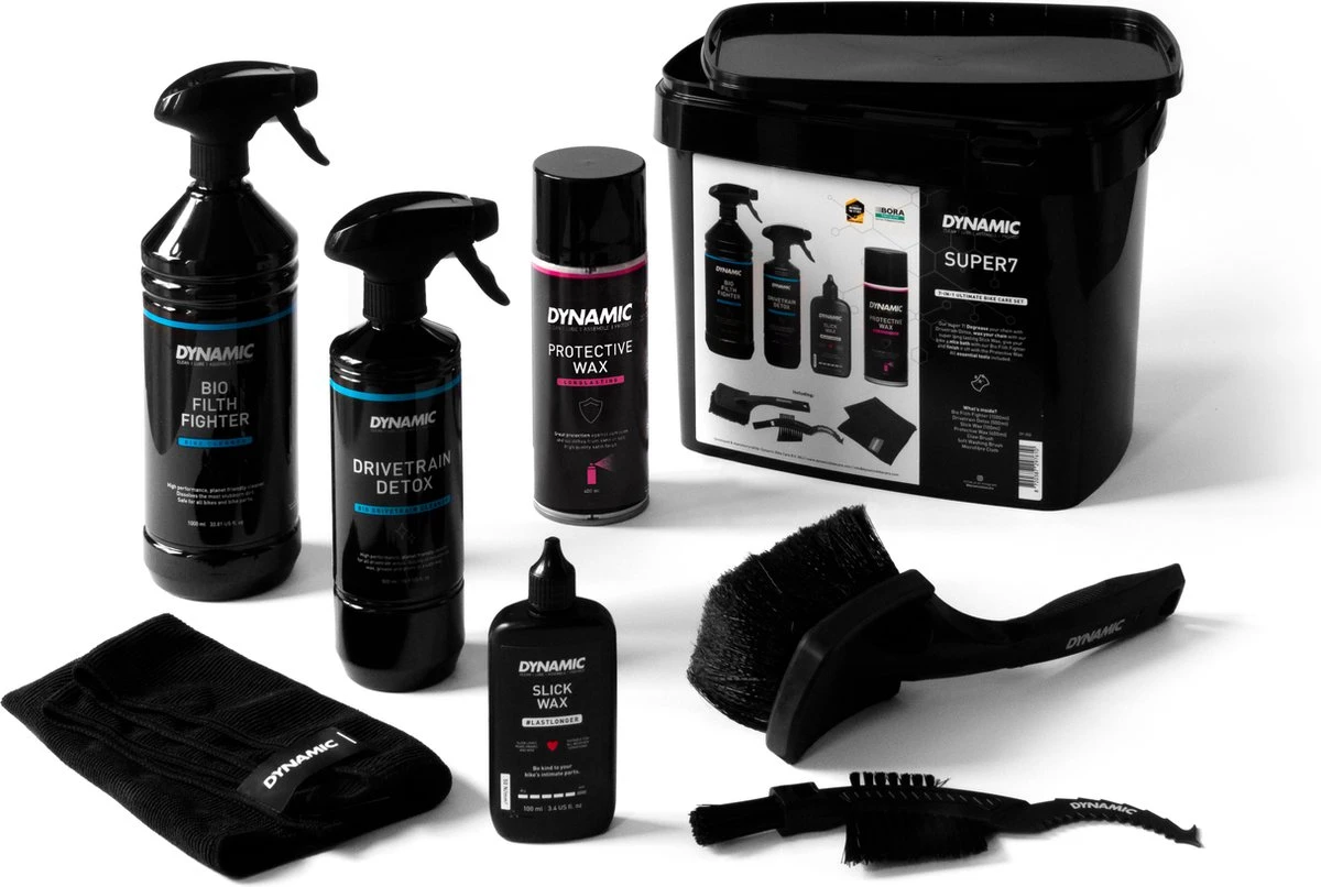 Dynamic Super 7 Fietsonderhoudsset | Bike Care Essentials 7-delig | Onderhoudsemmer Met Producten Voor Fietsverzorging | Planet-Friendly | Voor Racefiets, Mountainbike, Gravelbike, E-bike | Fiets Schoonmaken Als Een Pro 3 Dynamic Super 7 Fietsonderhoudsset | Bike Care Essentials 7-delig | Onderhoudsemmer Met Producten Voor Fietsverzorging | Planet-Friendly | Voor Racefiets, Mountainbike, Gravelbike, E-bike | Fiets Schoonmaken Als Een Pro