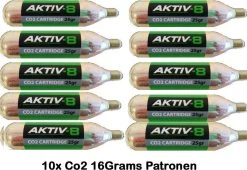 Aktiv-8 Co2 Patronen 16 Grams Met Draad - 10x Co2 Patronen