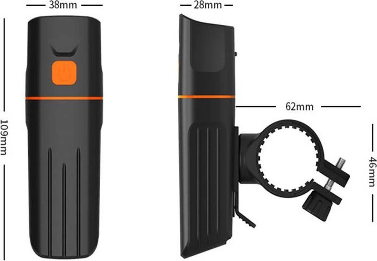 FIEZIO Fietsverlichting Set Oplaadbare USB Led Fietslamp Voor En Achter - Waterdicht - 3 Lichtstanden - 1500 Lumen 4 FIEZIO Fietsverlichting Set Oplaadbare USB Led Fietslamp Voor En Achter - Waterdicht - 3 Lichtstanden - 1500 Lumen - Afbeelding 2