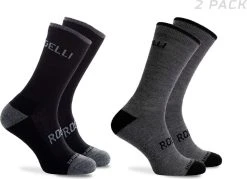 Rogelli Wintersok Merino Wool 2-pack - Grijs & Zwart - Maat 36-39