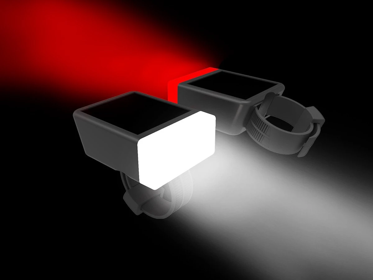 LITTA 2 Fietsverlichting Op Zonne-energie - Zwart (set) 4 LITTA 2 Fietsverlichting Op Zonne-energie - Zwart (set) - Afbeelding 2