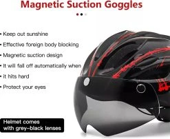 Zacro Fietshelm - Met Bril En Waarschuwingslampje - Nacht Veiligheidshelmen Fietshelm - Verstelbaar - Voor Volwassenen, MTB, Stadsfietsen - Rood En Zwart 14 Zacro Fietshelm - Met Bril En Waarschuwingslampje - Nacht Veiligheidshelmen Fietshelm - Verstelbaar - Voor Volwassenen, MTB, Stadsfietsen - Rood En Zwart -Fietsenwinkel 1200x982