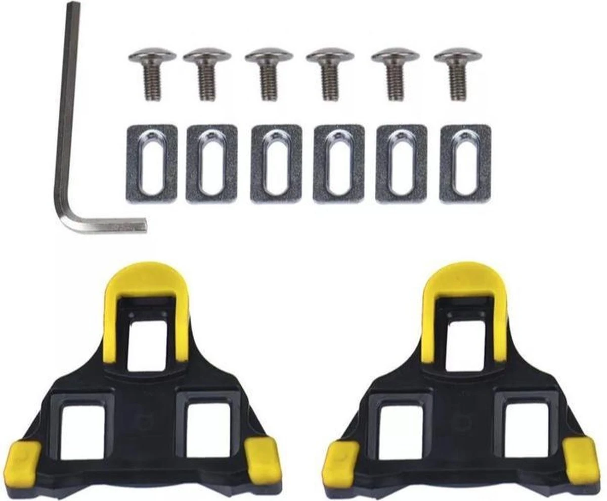 Schoenplaatjes SPD-SL Geschikt Voor Shimano SPD SL Pedalen - Geel - Niet Origineel 3 Schoenplaatjes SPD-SL Geschikt Voor Shimano SPD SL Pedalen - Geel - Niet Origineel