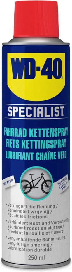 WD-40 Specialist® Fiets Kettingspray - 250ml - Smeerolie - Smeermiddel - Maximale Smering En Vermindert Slijtage -Fietsenwinkel 318x1200