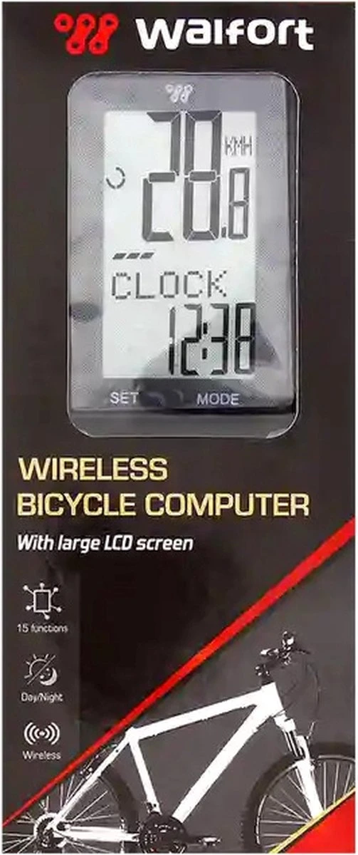 Walfort Wireless Bicycle Computer Fietscomputer - Draadloos 4 Walfort Wireless Bicycle Computer Fietscomputer - Draadloos - Afbeelding 2