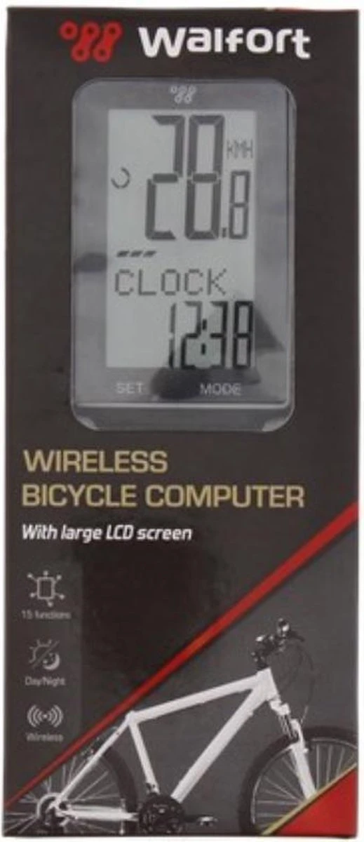 Walfort Wireless Bicycle Computer Fietscomputer - Draadloos 5 Walfort Wireless Bicycle Computer Fietscomputer - Draadloos - Afbeelding 3