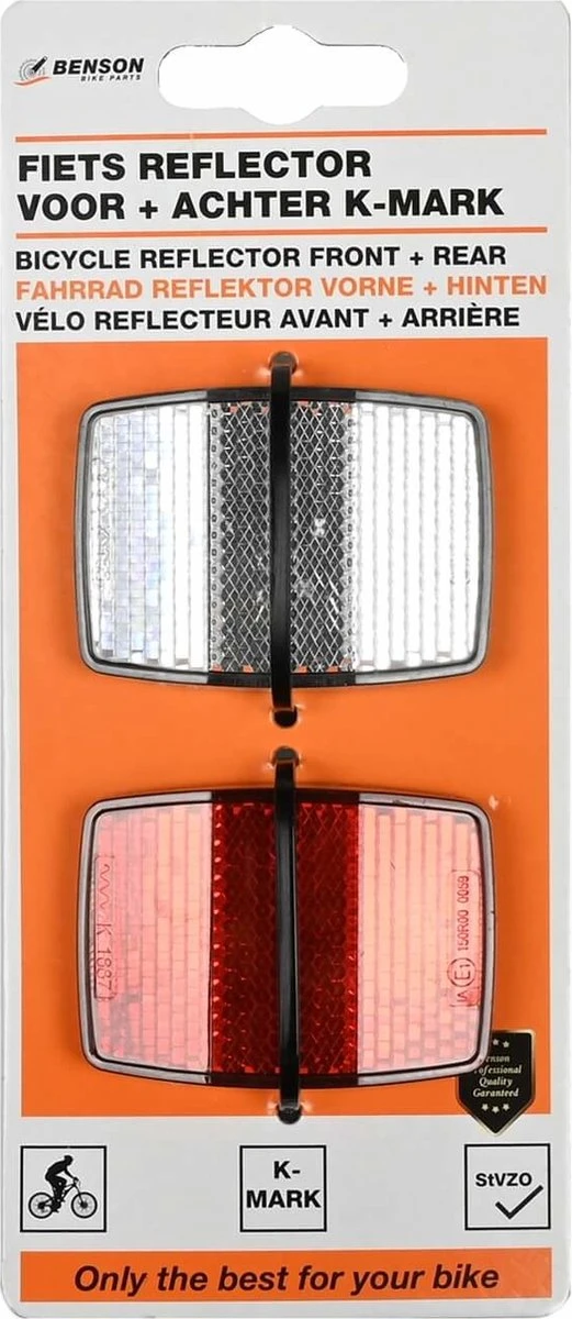 Benson Fiets Reflector - Wit Voorzijde - Rood Achterzijde 5 Benson Fiets Reflector - Wit Voorzijde - Rood Achterzijde - Afbeelding 3