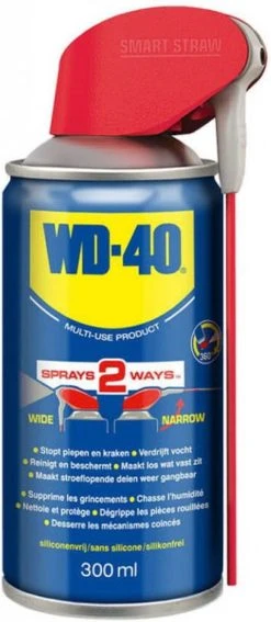 WD-40® Smart Straw® Multi-Use Product - 300ml - Multispray - Smeermiddel, Ontvetter En Anti-Corrosie -Fietsenwinkel 523x1200