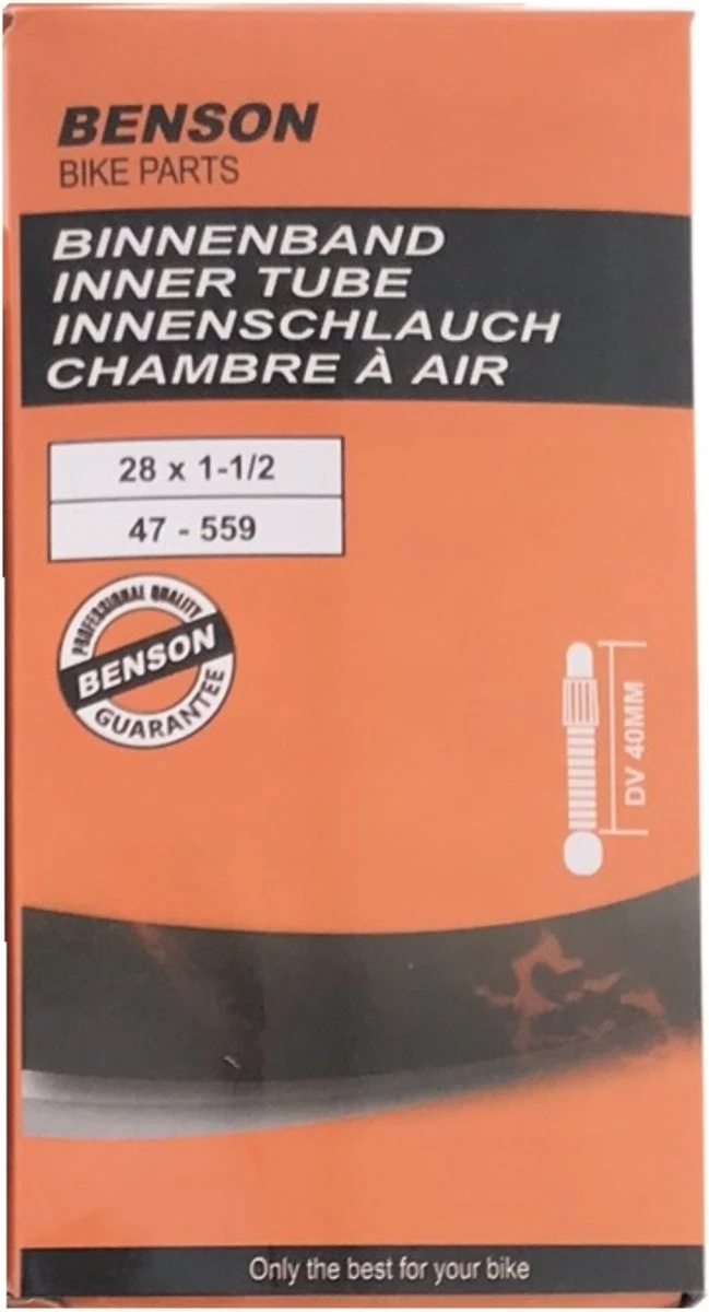 Benson Binnenband Rubber 28 X 1 1/2 - 40 - 635 - Dunlop Ventiel 32 Mm 7 Benson Binnenband Rubber 28 X 1 1/2 - 40 - 635 - Dunlop Ventiel 32 Mm - Afbeelding 5