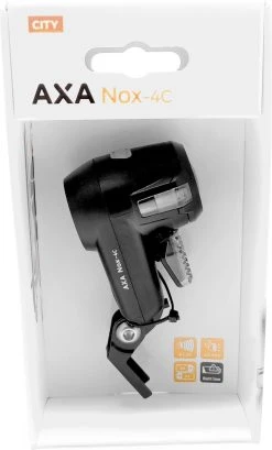 AXA Nox City 4 Lux - Fietslamp Voorlicht - LED Koplamp - Fietslicht Op Batterij - Zwart -Fietsenwinkel 725x1200