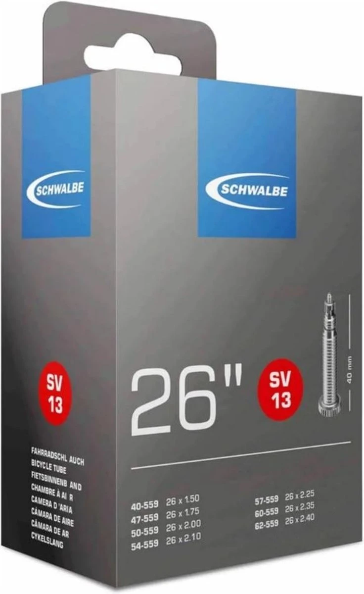 Schwalbe Binnenband - SV13 - 26 Inch X 1.50 - 2.40 - Frans Ventiel - 40mm 3 Schwalbe Binnenband - SV13 - 26 Inch X 1.50 - 2.40 - Frans Ventiel - 40mm