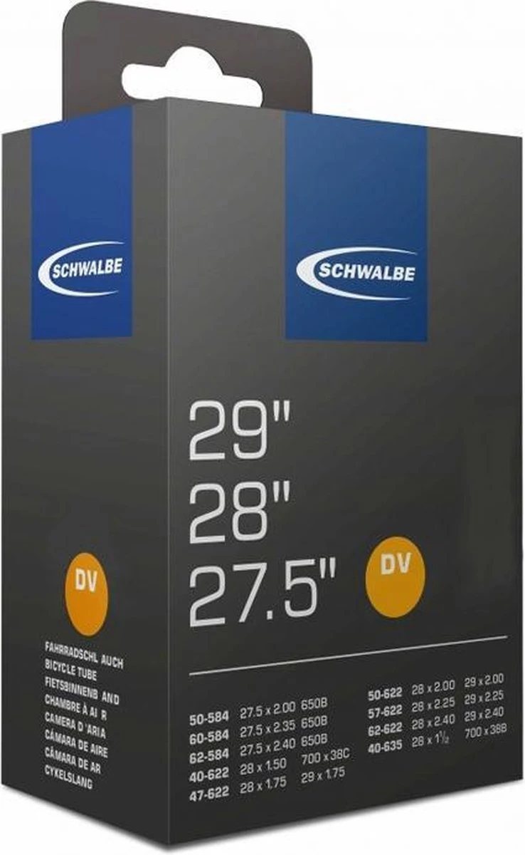 Schwalbe Binnenband 27.5/29 X 1.50/2.40 (40/62-584/635) Dv 40 Mm 3 Schwalbe Binnenband 27.5/29 X 1.50/2.40 (40/62-584/635) Dv 40 Mm