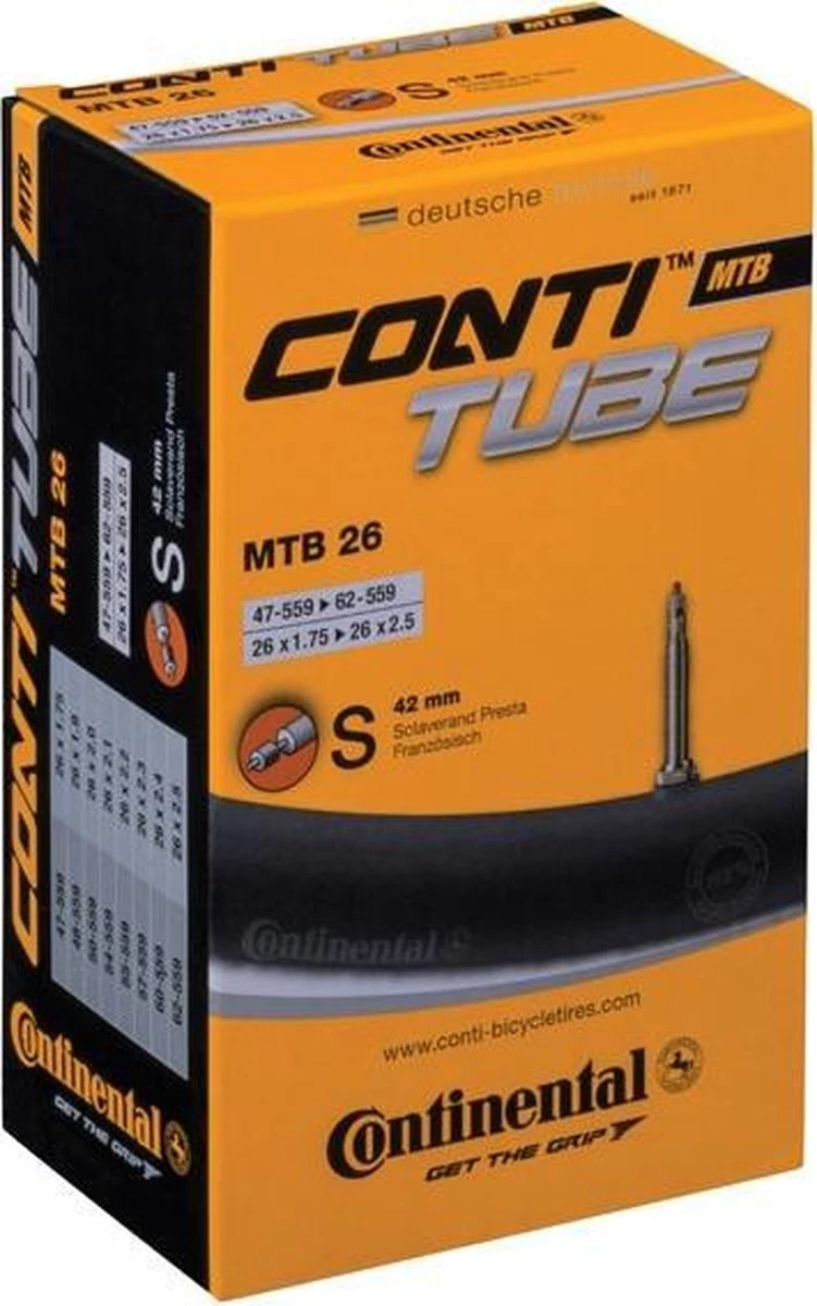 Continental Binnenband Mtb 26 X1.75-2.50 (47/62-559) Fv 42 Mm Zwart 8 Continental Binnenband Mtb 26 X1.75-2.50 (47/62-559) Fv 42 Mm Zwart - Afbeelding 6