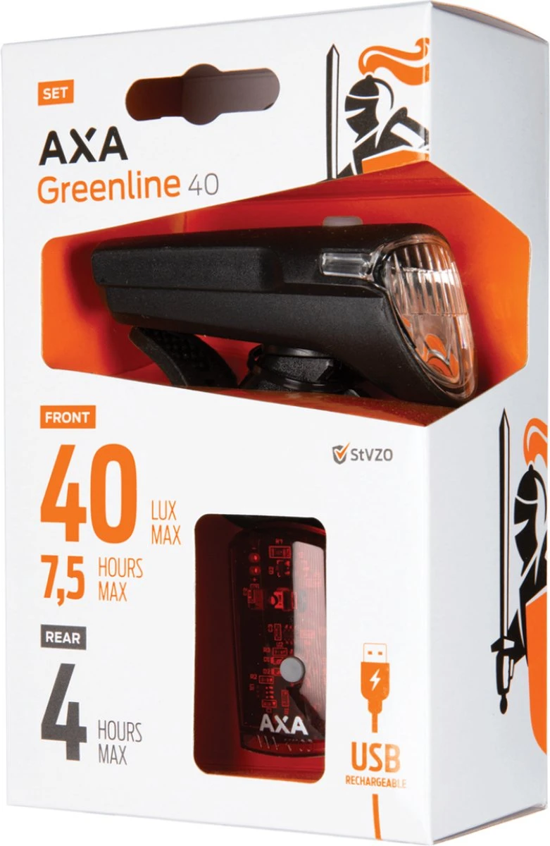AXA Greenline 40 Lux - LED Fietslampjes Voor En Achter - Fietsverlichting USB Oplaadbaar 13 AXA Greenline 40 Lux - LED Fietslampjes Voor En Achter - Fietsverlichting USB Oplaadbaar - Afbeelding 11