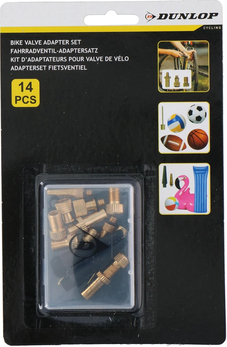 Dunlop Set Verloopnippels Fietspomp - 14 Stuks - Adapter Fietsventiel - Ballenpomp - Universeel 7 Dunlop Set Verloopnippels Fietspomp - 14 Stuks - Adapter Fietsventiel - Ballenpomp - Universeel - Afbeelding 5
