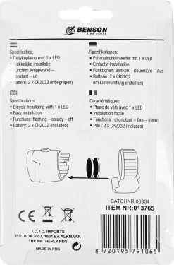 Benson Fietskoplamp LED - Compact - Sport - Waterdicht - Wit -Fietsenwinkel 791x1200 3
