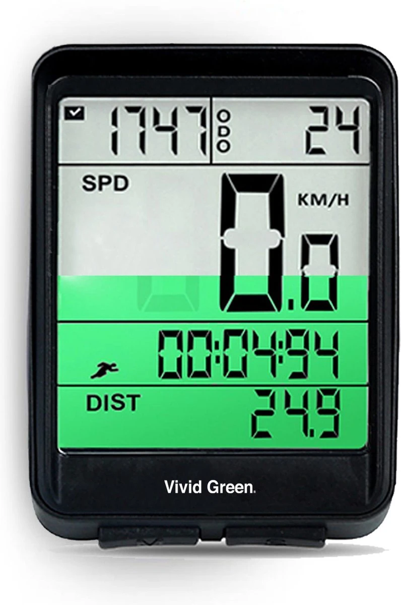 Vivid Green Draadloze Fietscomputer Snelheidsmeter - Mountainbike - Kilometerteller - Fiets Accessoires - Racefiets - Draadloos 3 Vivid Green Draadloze Fietscomputer Snelheidsmeter - Mountainbike - Kilometerteller - Fiets Accessoires - Racefiets - Draadloos