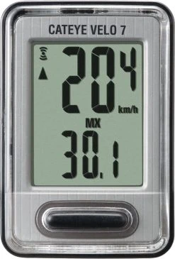 Cateye CC-VL520 Velo 7 Fietscomputer - Bedraad - Zwart / Grijs