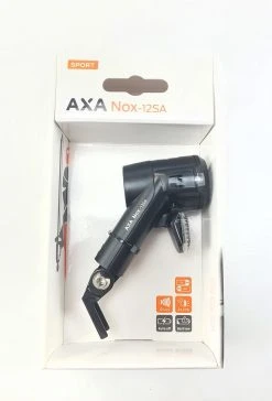 AXA Nox Sport 12 Lux - Fietslamp Voorlicht - LED Koplamp - Fietsverlichting Op Batterij - Auto/Off - Zwart -Fietsenwinkel 814x1200
