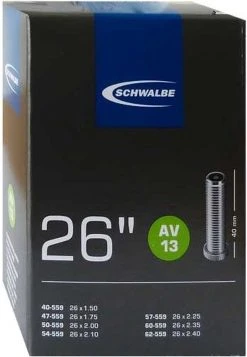 Schwalbe Binnenband - AV13 - 26 Inch X 1.50 - 2.40 - Auto Ventiel - 40mm -Fietsenwinkel 831x1200 1