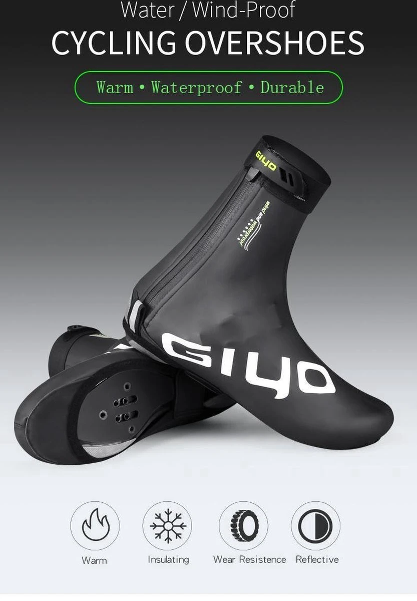 Giyo Overschoenen - Maat 44/45 (XL) - 1 Paar - Mountainbike - Wielrennen - Zwart - Wind En Waterdicht - Waterproof - Regen - Vorst 7 Giyo Overschoenen - Maat 44/45 (XL) - 1 Paar - Mountainbike - Wielrennen - Zwart - Wind En Waterdicht - Waterproof - Regen - Vorst - Afbeelding 5