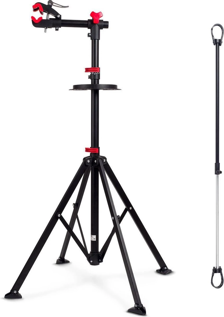 LifeGoods Fiets Montagestandaard - Fietsreparatie Racefiets / MTB - Incl. Stuurhouder - Zwart/Rood 4 LifeGoods Fiets Montagestandaard - Fietsreparatie Racefiets / MTB - Incl. Stuurhouder - Zwart/Rood - Afbeelding 2