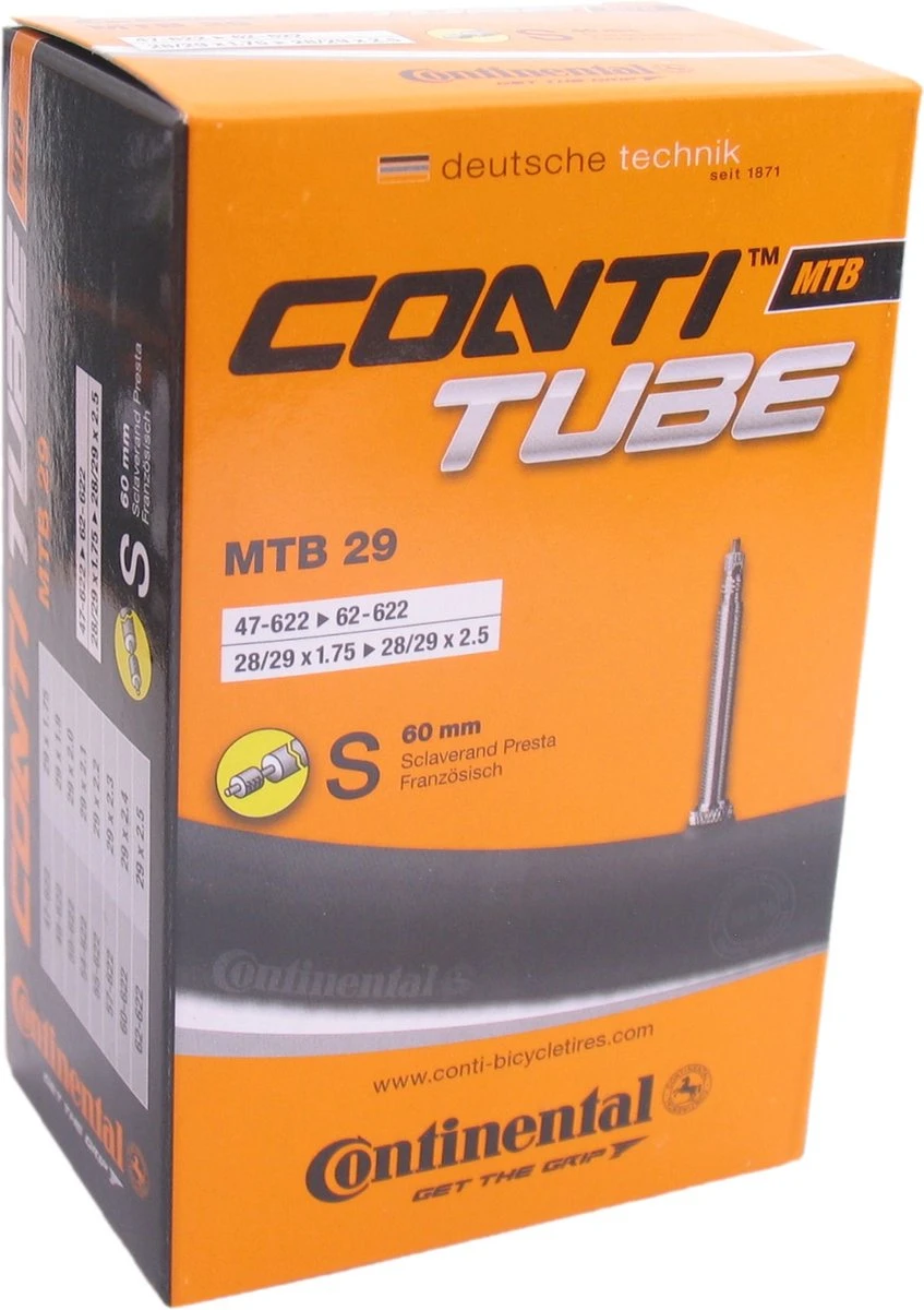Continental Binnenband 28/29x1.75-2.50 (47/62-622) Fv 60 Mm Zwart 3 Continental Binnenband 28/29x1.75-2.50 (47/62-622) Fv 60 Mm Zwart
