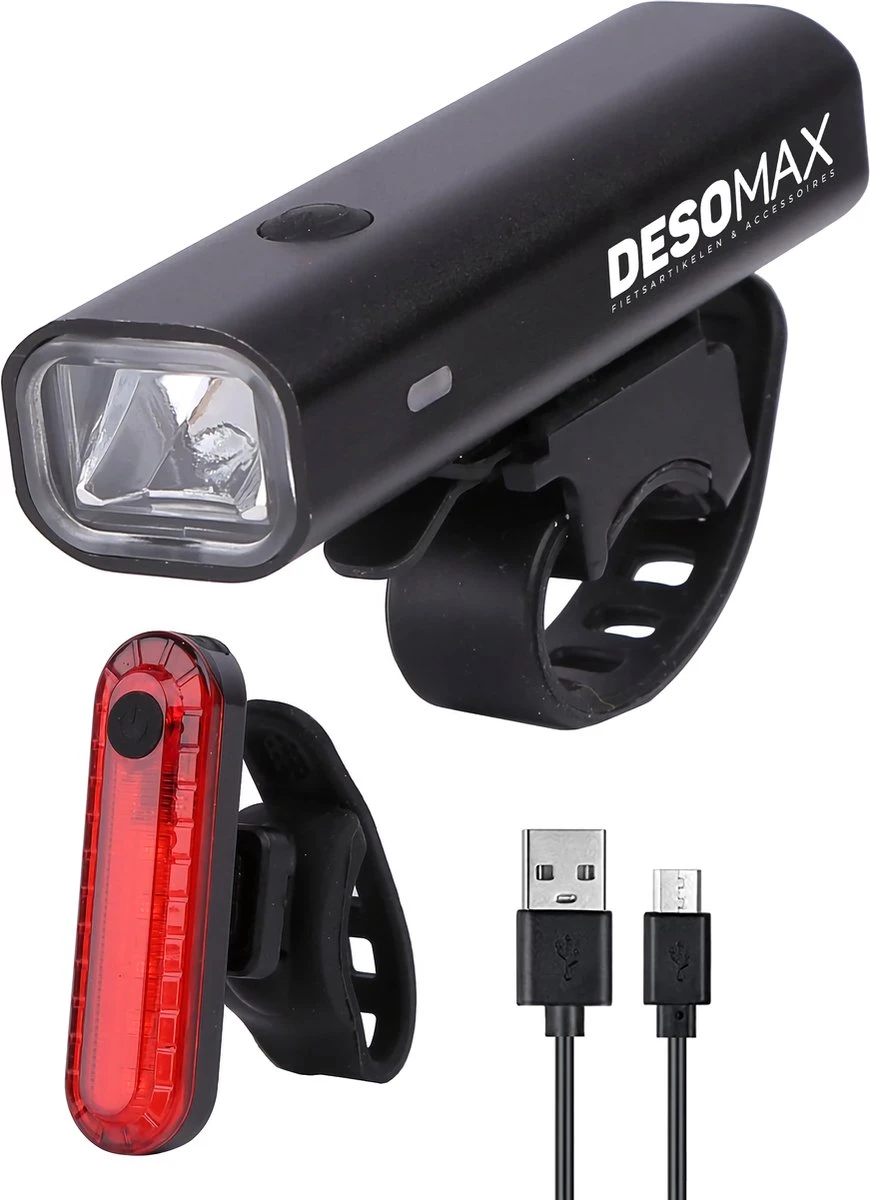 DesoMax® Fietsverlichting Set USB Oplaadbaar Heldere Fietslamp - Voorlicht - Achterlicht - Koplamp - Achterlamp 12 DesoMax® Fietsverlichting Set USB Oplaadbaar Heldere Fietslamp - Voorlicht - Achterlicht - Koplamp - Achterlamp - Afbeelding 10