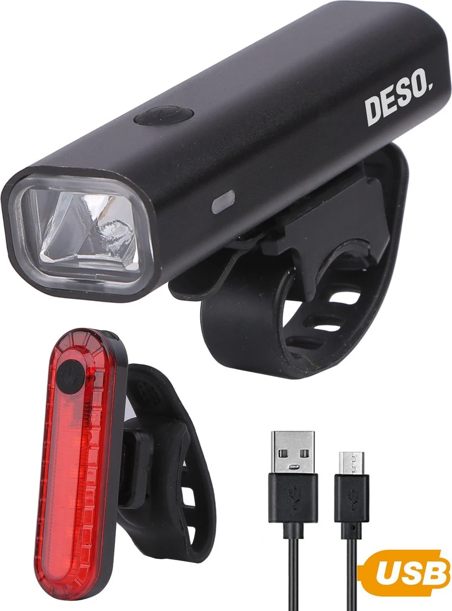 DesoMax® Fietsverlichting Set USB Oplaadbaar Heldere Fietslamp - Voorlicht - Achterlicht - Koplamp - Achterlamp 3 DesoMax® Fietsverlichting Set USB Oplaadbaar Heldere Fietslamp - Voorlicht - Achterlicht - Koplamp - Achterlamp