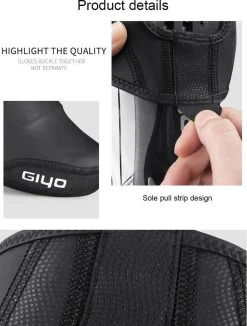 Giyo Waterdichte Halve Overschoenen Toe Covers - 1 Paar - Maat 41-46 - Zomer - Fiets Schoen Overtrek - MTB - Wielrennen/ Mountainbiken - Windproof -Fietsenwinkel 909x1200
