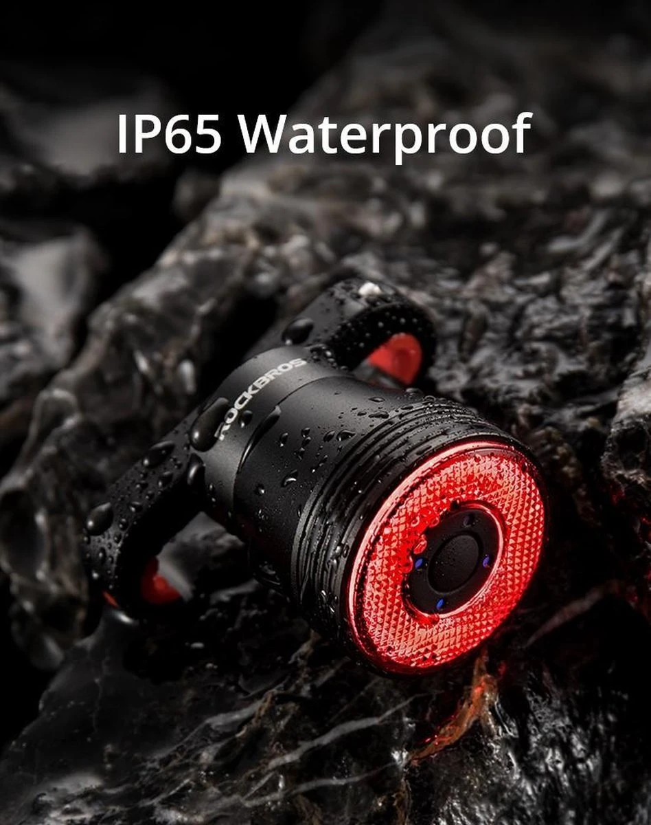 Rockbros Fietsachterlicht - Fietslamp - Fietsverlichting - Remlicht - Smart - USB - Multifunctioneel - Fietsremlicht - LED - Indicator 6 Rockbros Fietsachterlicht - Fietslamp - Fietsverlichting - Remlicht - Smart - USB - Multifunctioneel - Fietsremlicht - LED - Indicator - Afbeelding 4