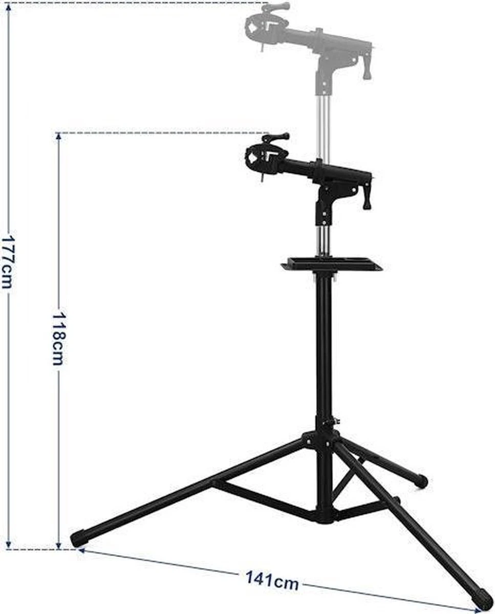 Merkloos Decopatent® PRO Montagestandaard Fiets - 360° Draaibaar - Verstelbaar + Gereedschapsbakje - Fiets Montage Reparatie Standaard 9 Merkloos Decopatent® PRO Montagestandaard Fiets - 360° Draaibaar - Verstelbaar + Gereedschapsbakje - Fiets Montage Reparatie Standaard - Afbeelding 7