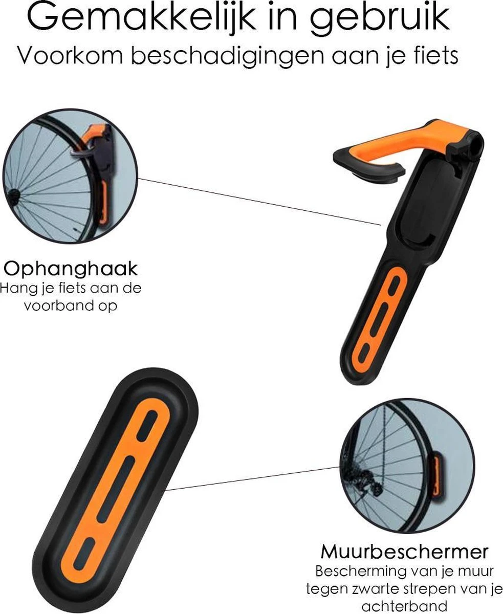 Fiets Ophangbeugel - Zwart / Oranje - Cycling WallMount - Muurhouder Fiets - Muurbeugel Wandhouder Wandbeugel - Muurbevestiging Ophangsysteem - Muur Houder Fietsbeugel Fietshaak 6 Fiets Ophangbeugel - Zwart / Oranje - Cycling WallMount - Muurhouder Fiets - Muurbeugel Wandhouder Wandbeugel - Muurbevestiging Ophangsysteem - Muur Houder Fietsbeugel Fietshaak - Afbeelding 4