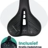 Voltano Dames Fietszadel - Zwart - Uitsparing - Waterdicht - Elastomeer Vering - Gratis Zadelstrop 2 Voltano Dames Fietszadel - Zwart - Uitsparing - Waterdicht - Elastomeer Vering - Gratis Zadelstrop -Fietsenwinkel 985x1200 2